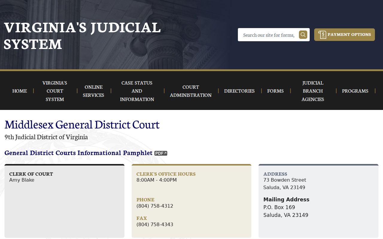 Middlesex County traffic warrant records: GDC clerk and traffic schedule