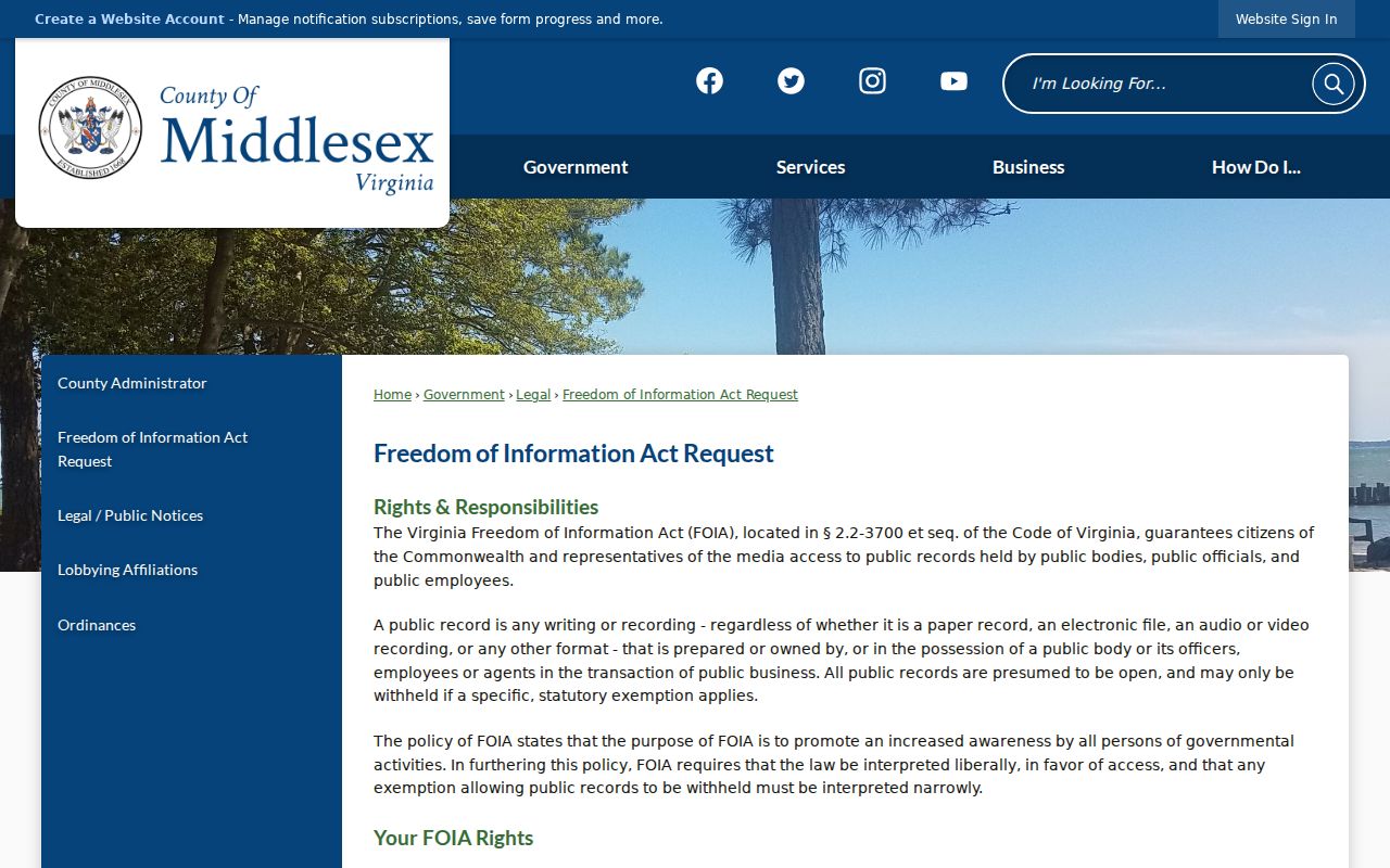 Middlesex County warrant records: FOIA routing for court and Sheriff records