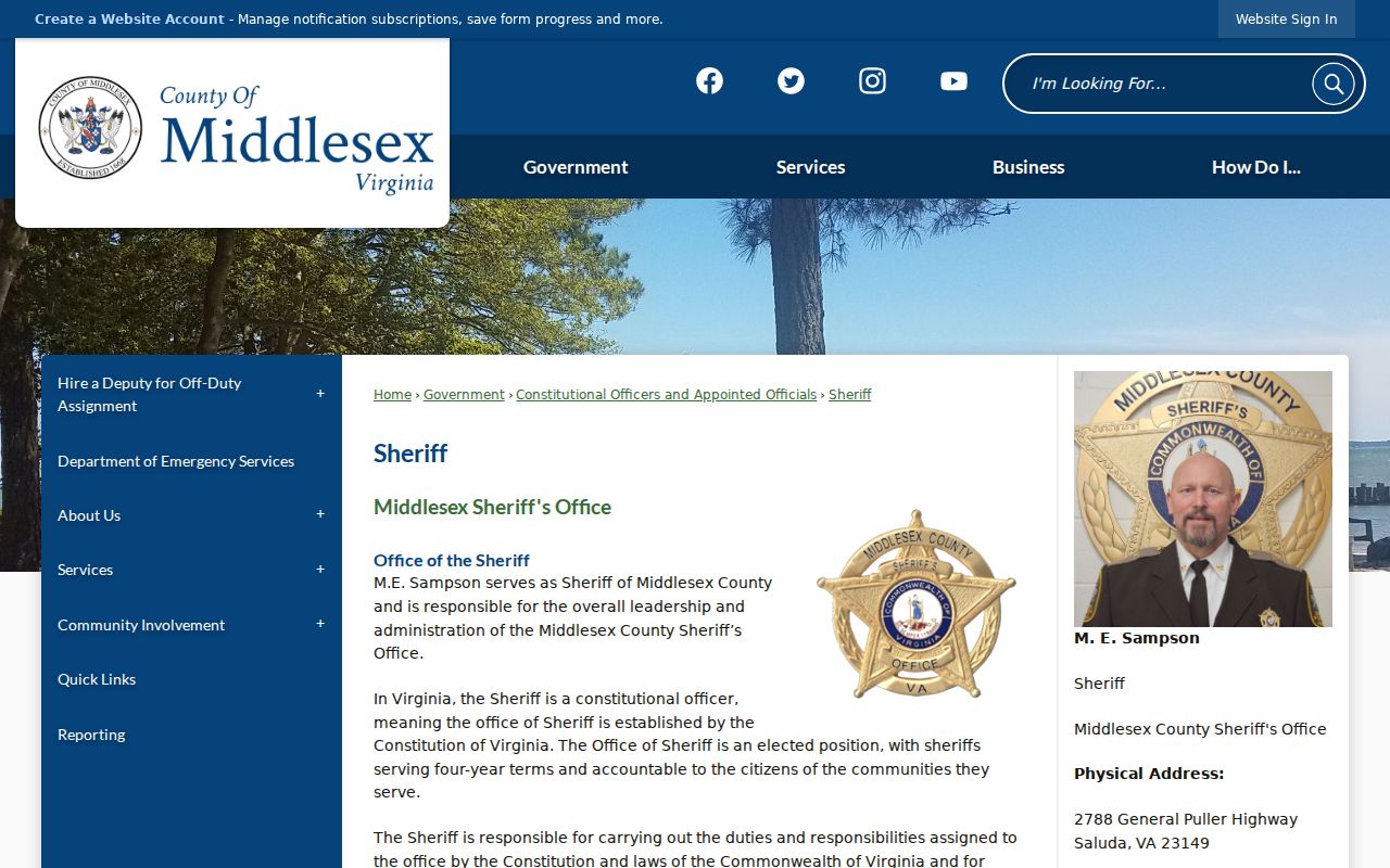 Middlesex County warrant records: Sheriff contact and FOIA page